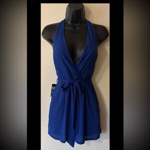 Express Royal Blue Romper With Pockets